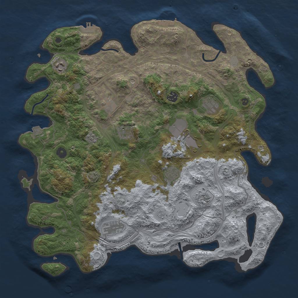 Rust Map: Procedural Map, Size: 4250, Seed: 1810792172, 18 Monuments