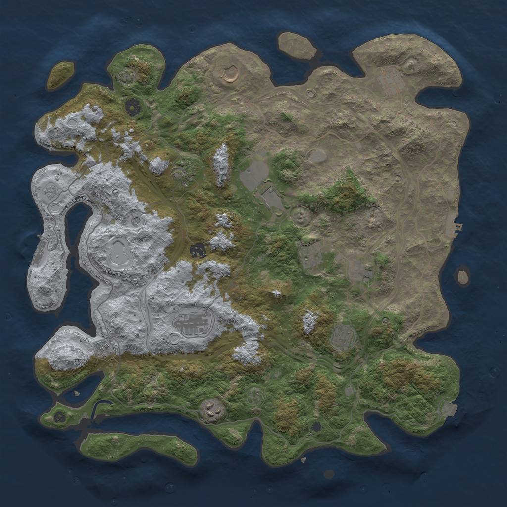 Rust Map: Procedural Map, Size: 4500, Seed: 826468508, 19 Monuments