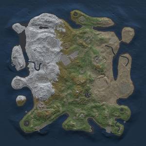 Thumbnail Rust Map: Procedural Map, Size: 3500, Seed: 616382803, 17 Monuments