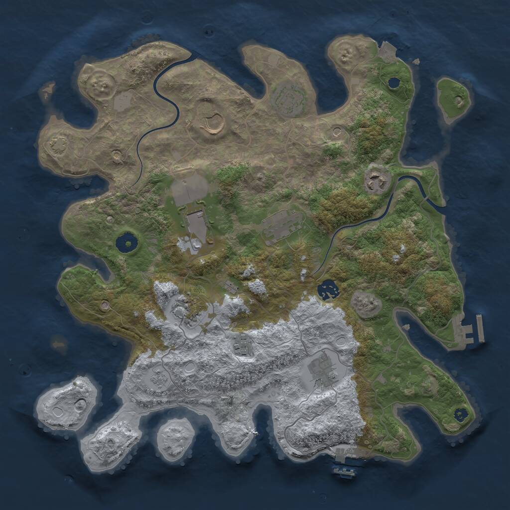 Rust Map: Procedural Map, Size: 3700, Seed: 742380812, 15 Monuments