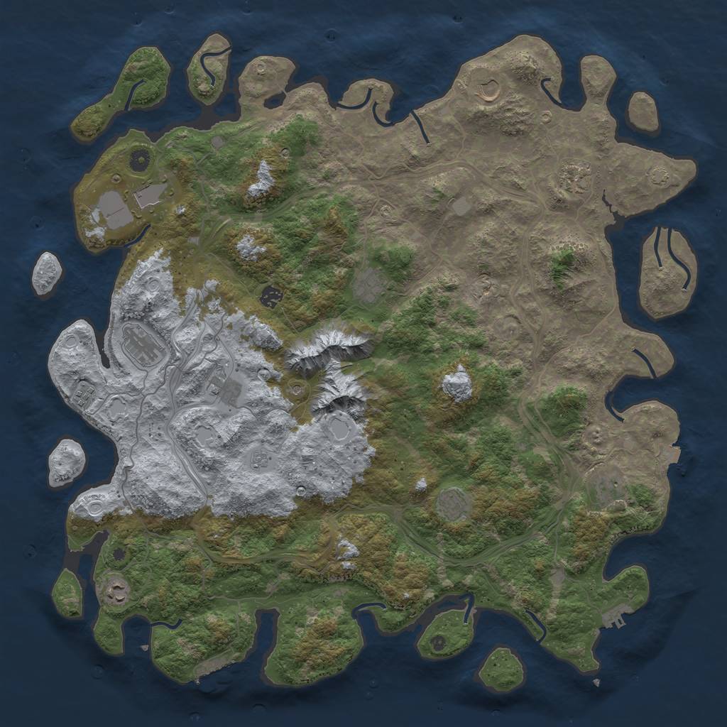 Rust Map: Procedural Map, Size: 5000, Seed: 262494982, 19 Monuments