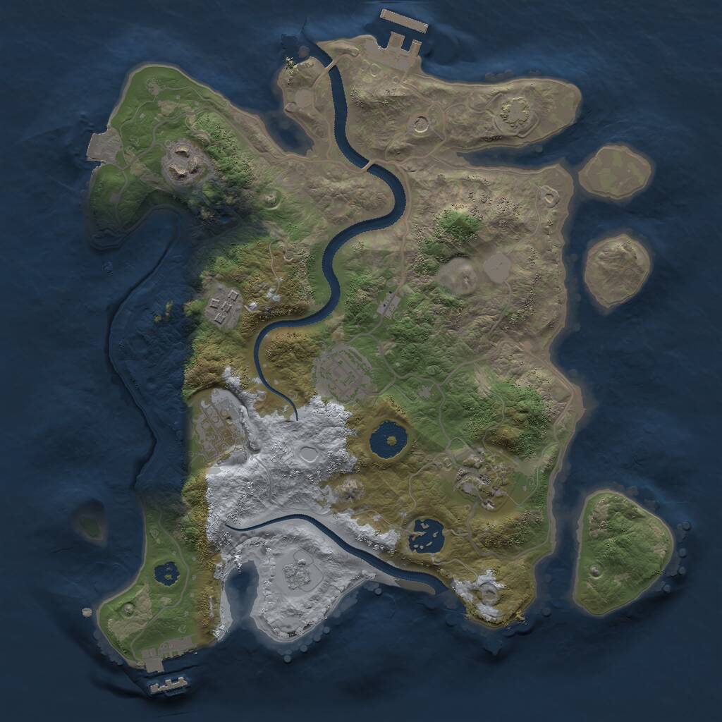 Rust Map: Procedural Map, Size: 3000, Seed: 28286, 12 Monuments