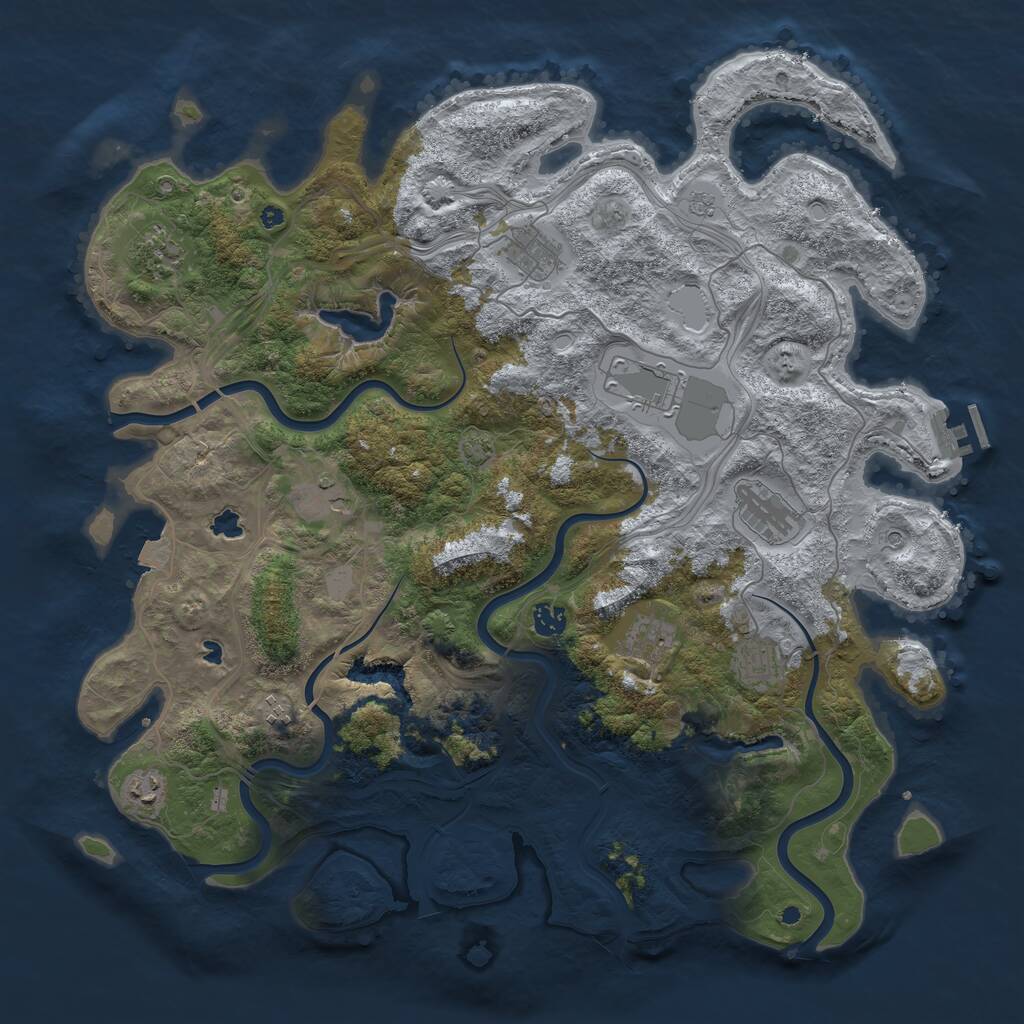 Rust Map: Procedural Map, Size: 4500, Seed: 911447403, 15 Monuments