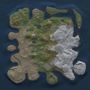 Thumbnail Rust Map: Procedural Map, Size: 3500, Seed: 2120458710, 15 Monuments