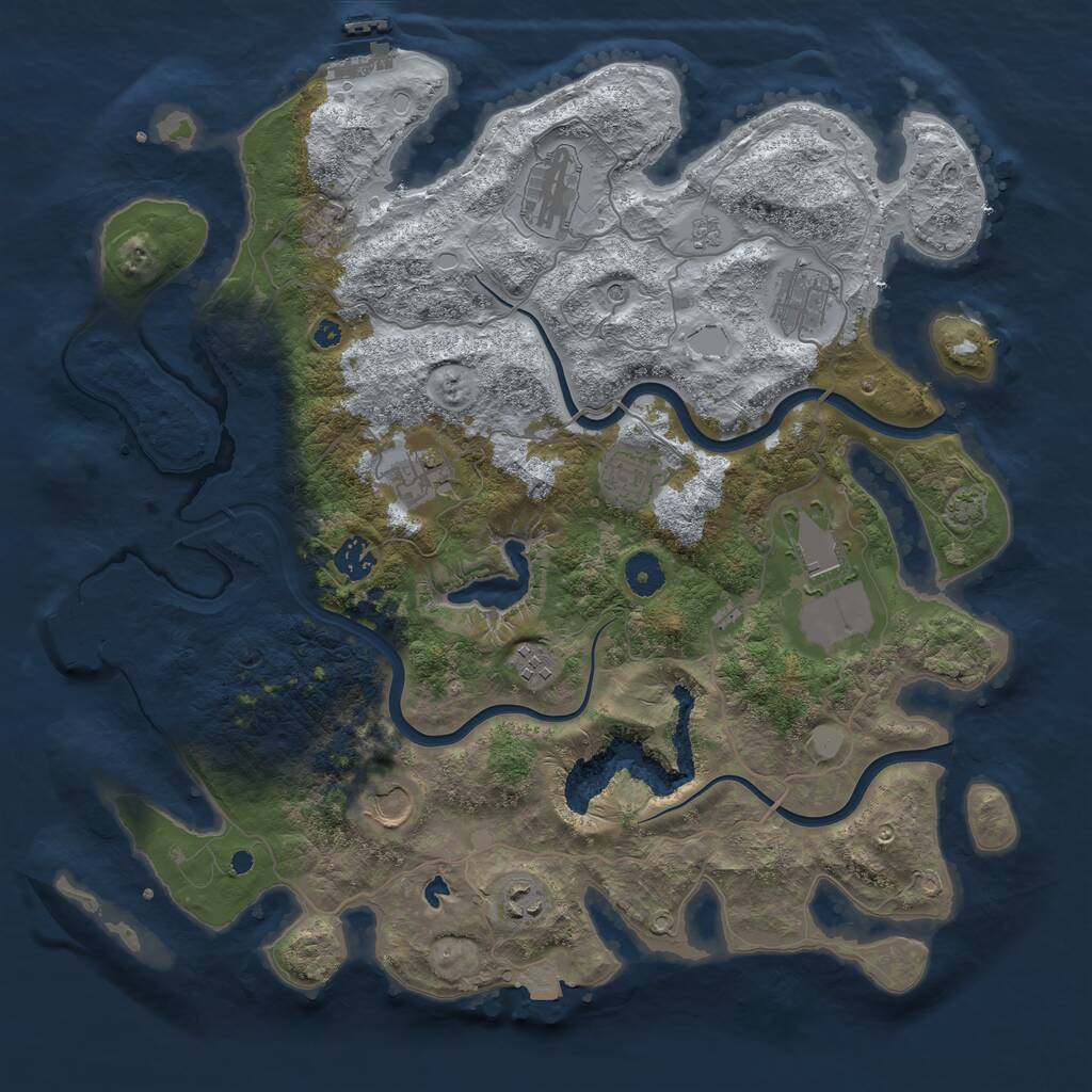 Rust Map: Procedural Map, Size: 4000, Seed: 979623829, 15 Monuments