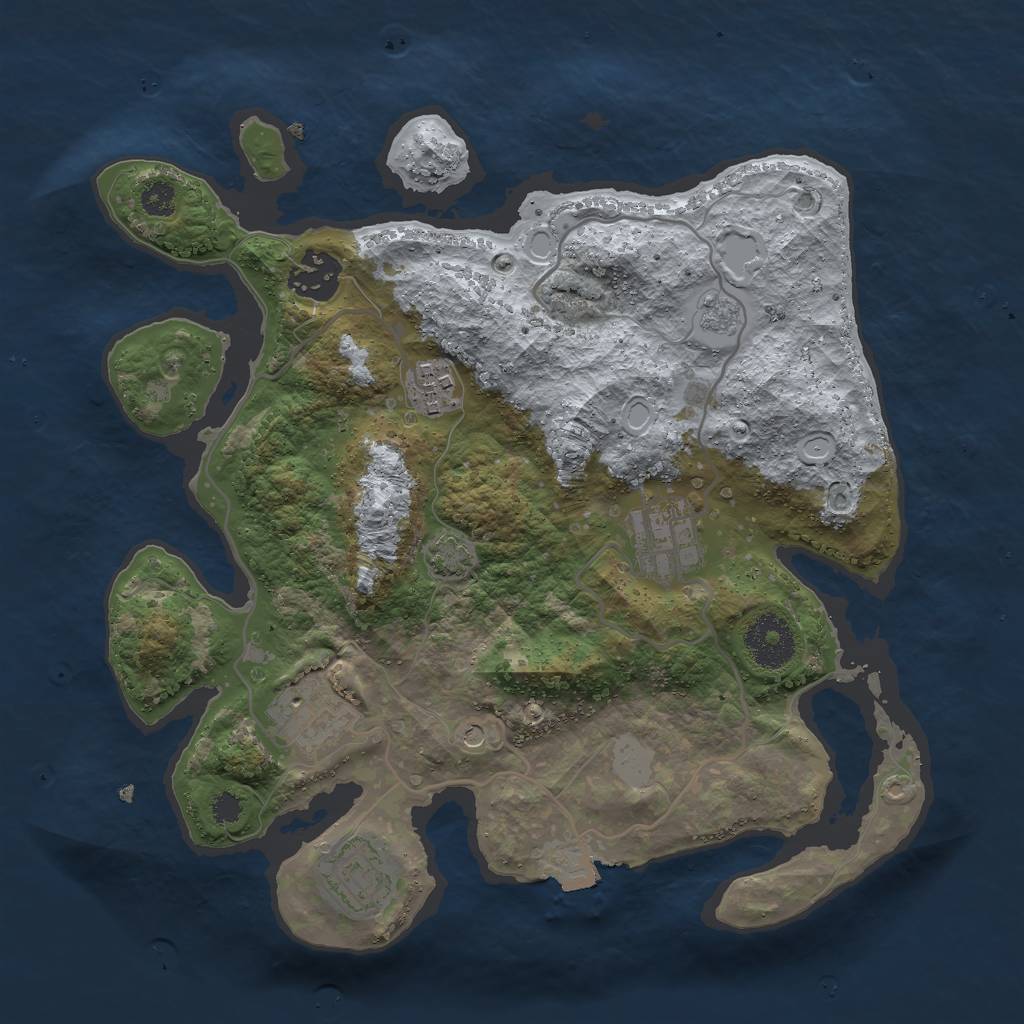 Rust Map: Procedural Map, Size: 3000, Seed: 582665087, 11 Monuments
