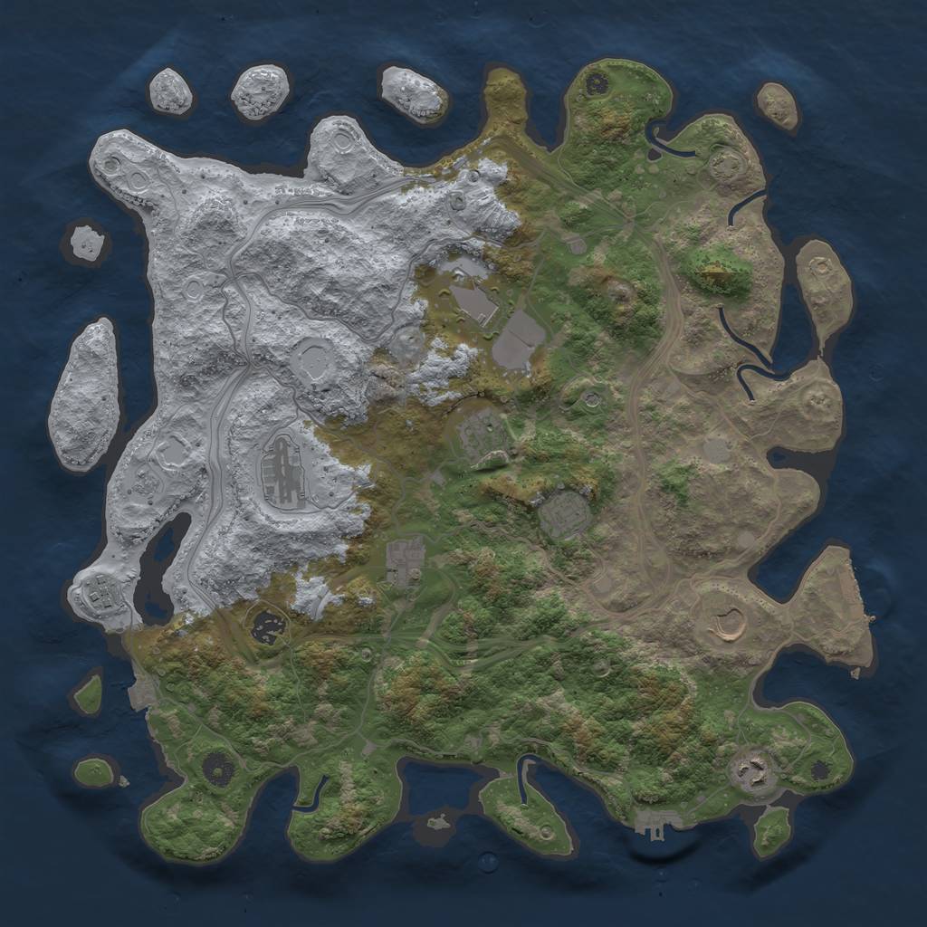 Rust Map: Procedural Map, Size: 4250, Seed: 1258, 17 Monuments