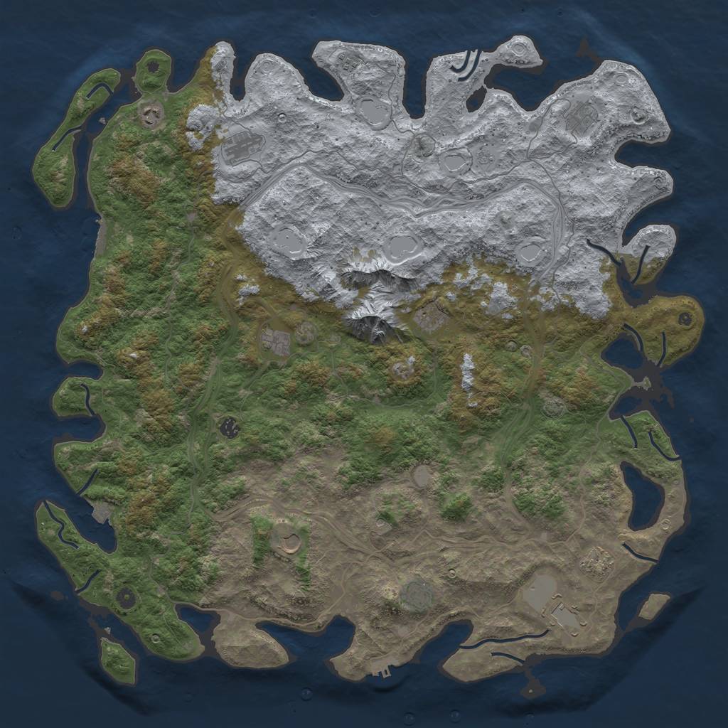 Rust Map: Procedural Map, Size: 5500, Seed: 1423370732, 19 Monuments
