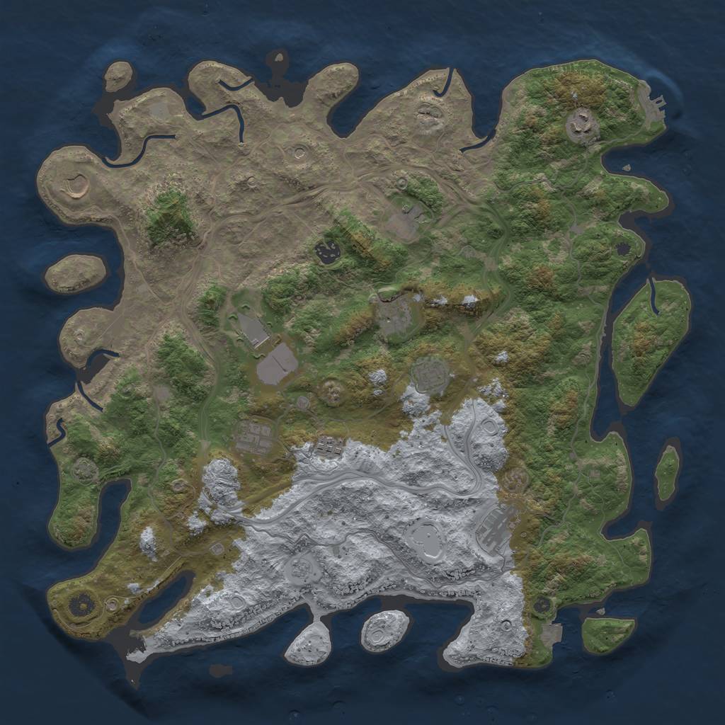 Rust Map: Procedural Map, Size: 4500, Seed: 1799715966, 17 Monuments