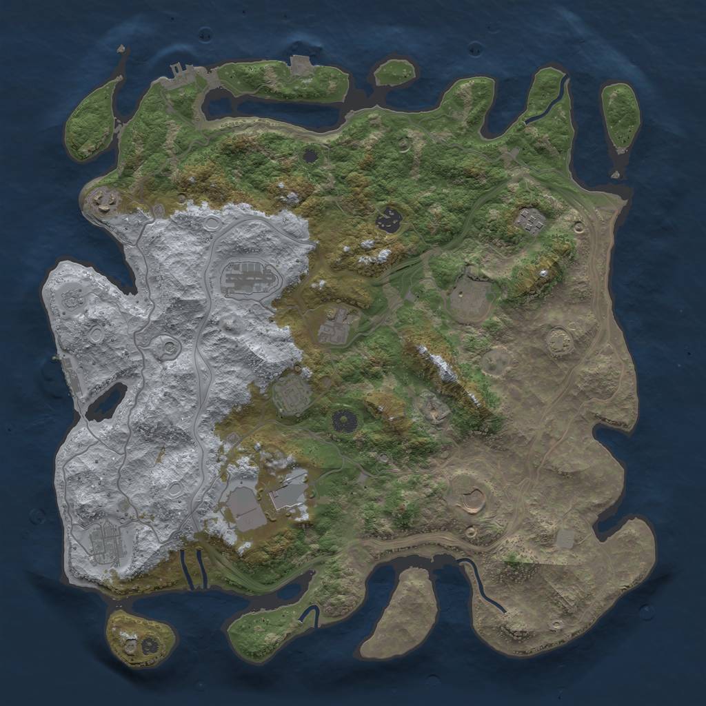 Rust Map: Procedural Map, Size: 4250, Seed: 1922545251, 18 Monuments