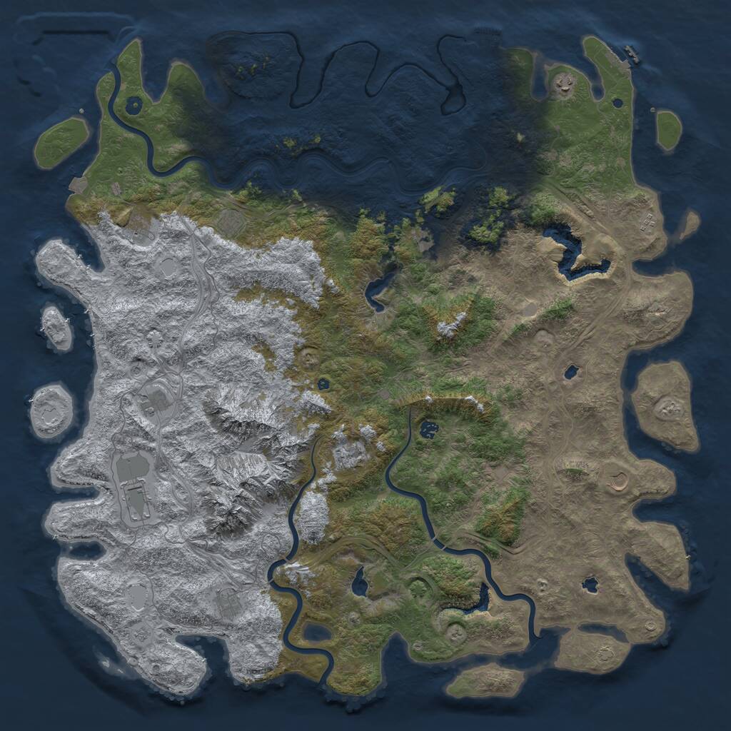 Rust Map: Procedural Map, Size: 6000, Seed: 1651523978, 17 Monuments