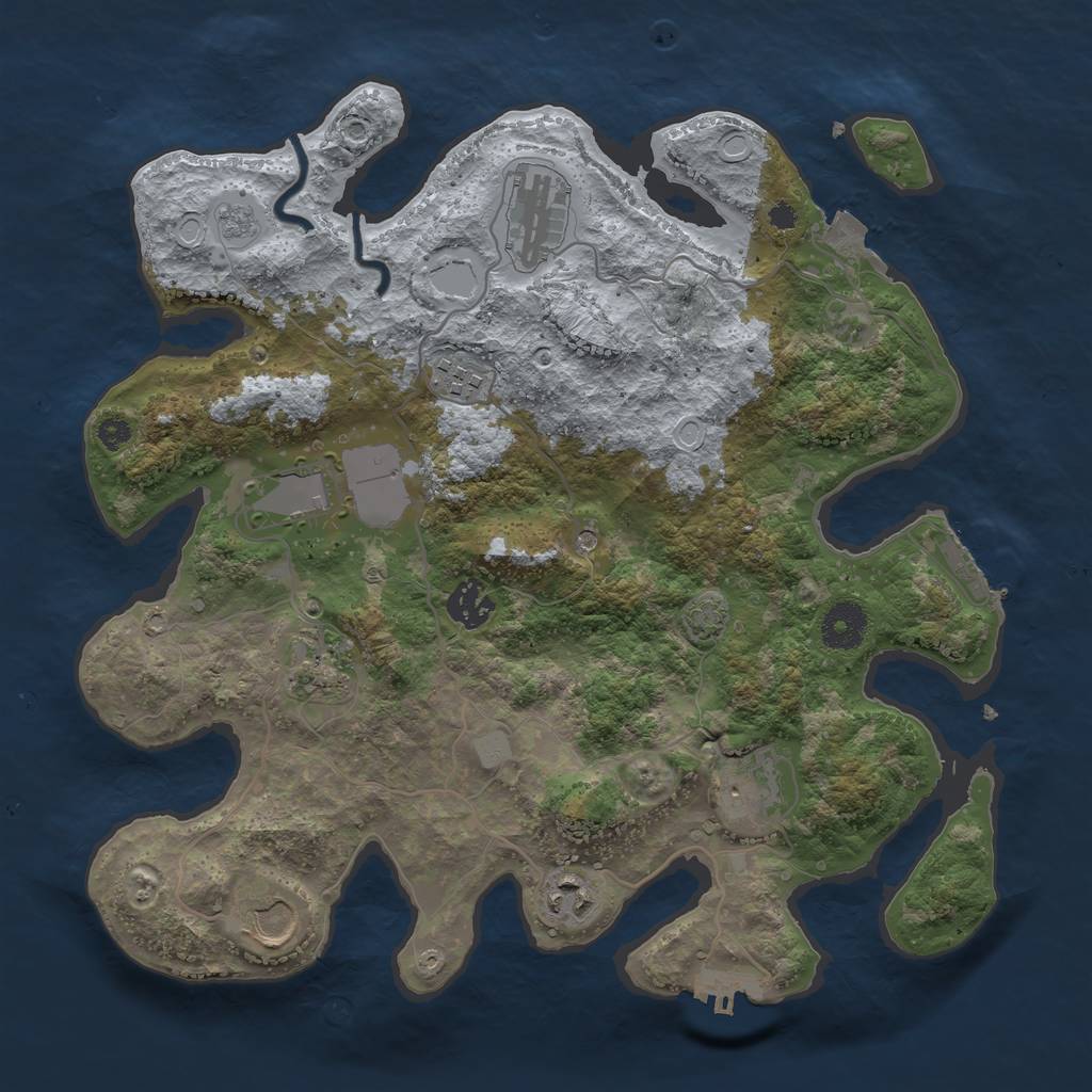 Rust Map: Procedural Map, Size: 3500, Seed: 1646449269, 16 Monuments