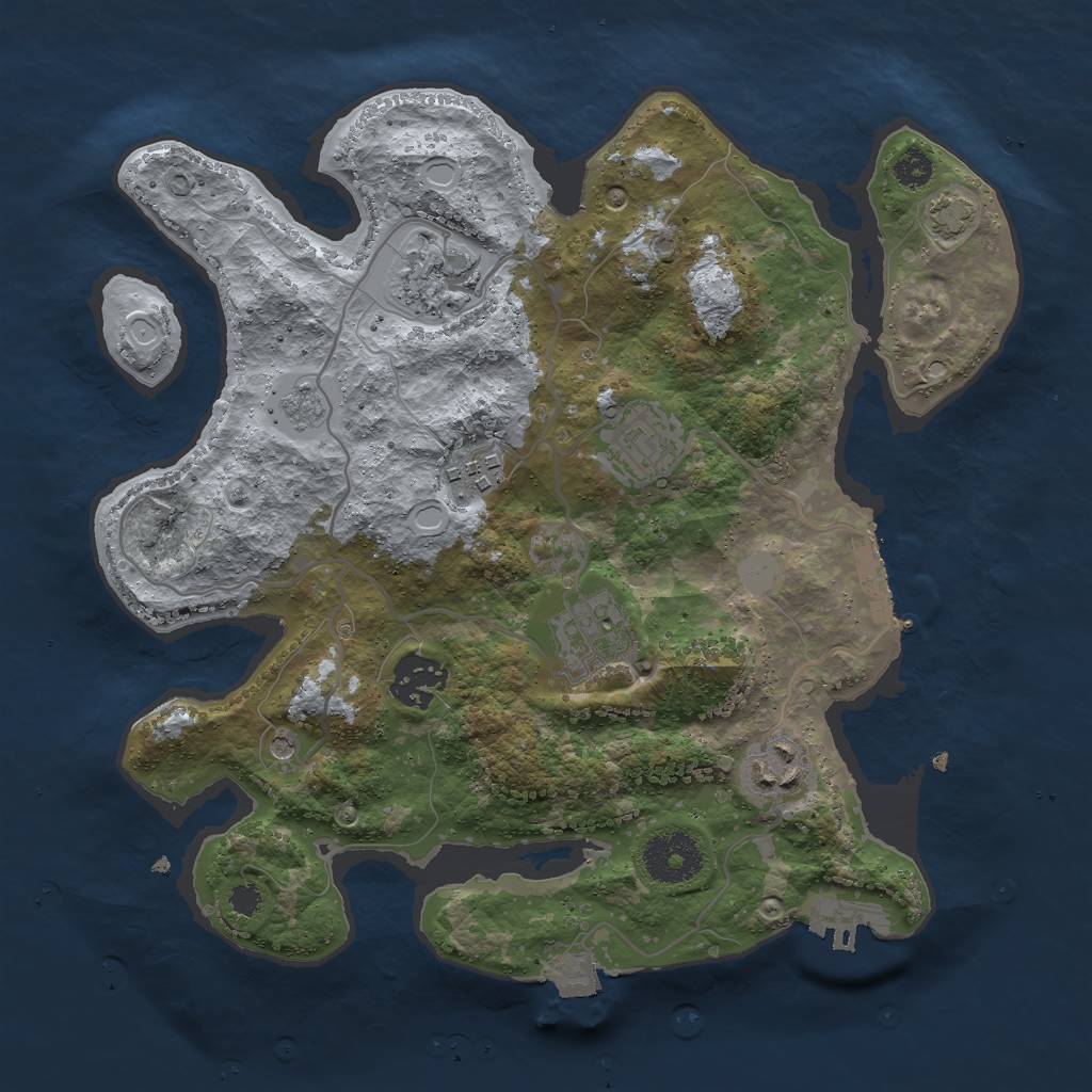 Rust Map: Procedural Map, Size: 3000, Seed: 752416635, 14 Monuments