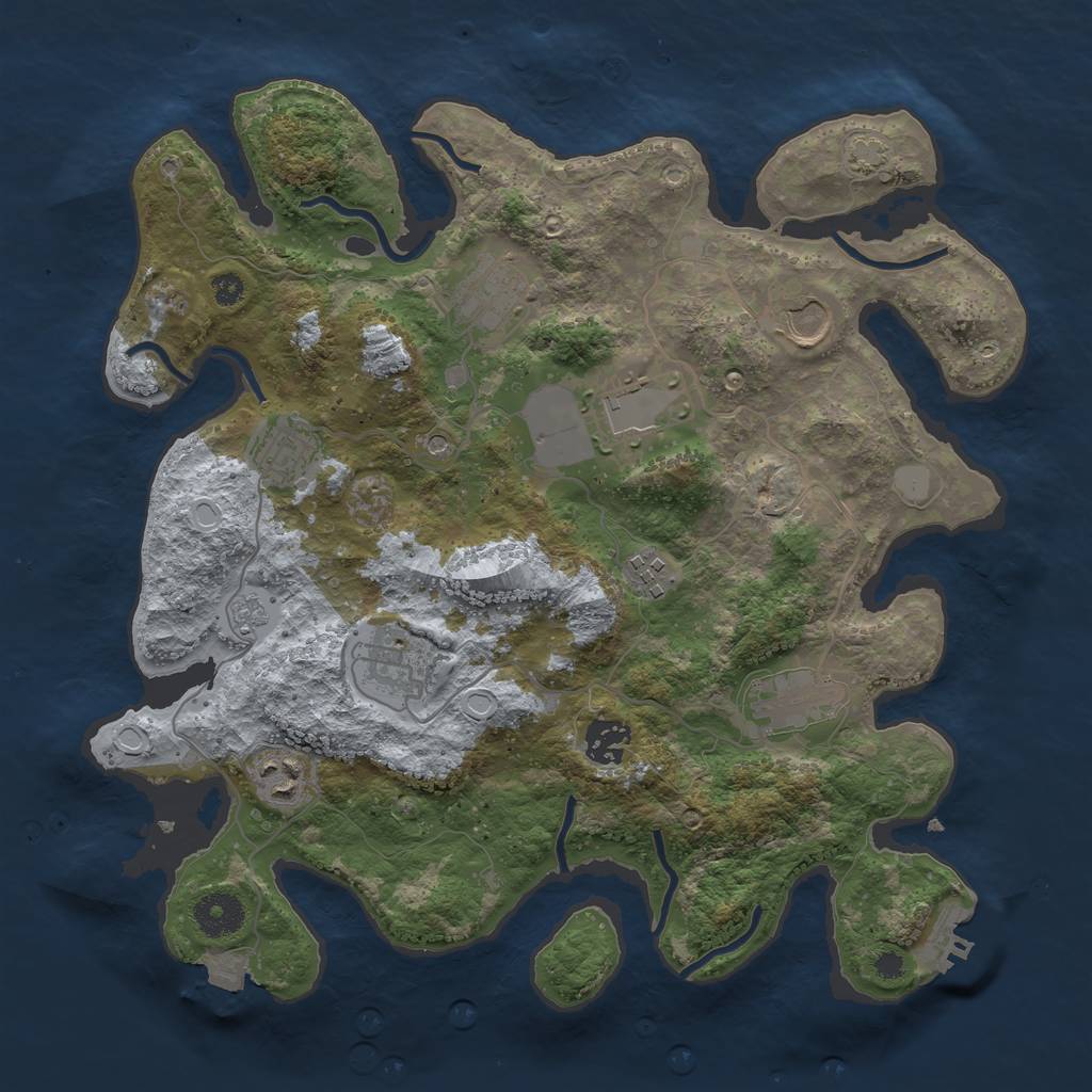 Rust Map: Procedural Map, Size: 3500, Seed: 2111, 16 Monuments