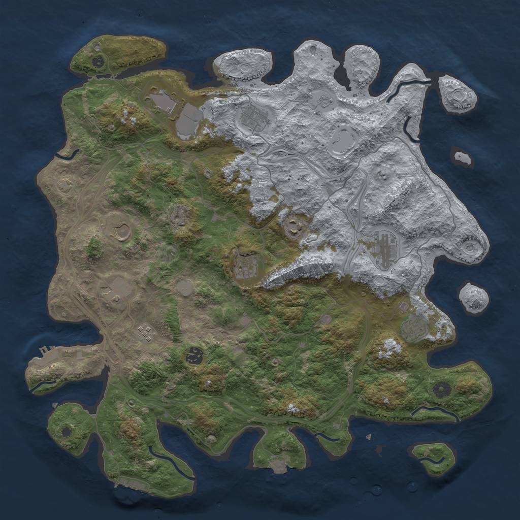 Rust Map: Procedural Map, Size: 4500, Seed: 7594234, 18 Monuments