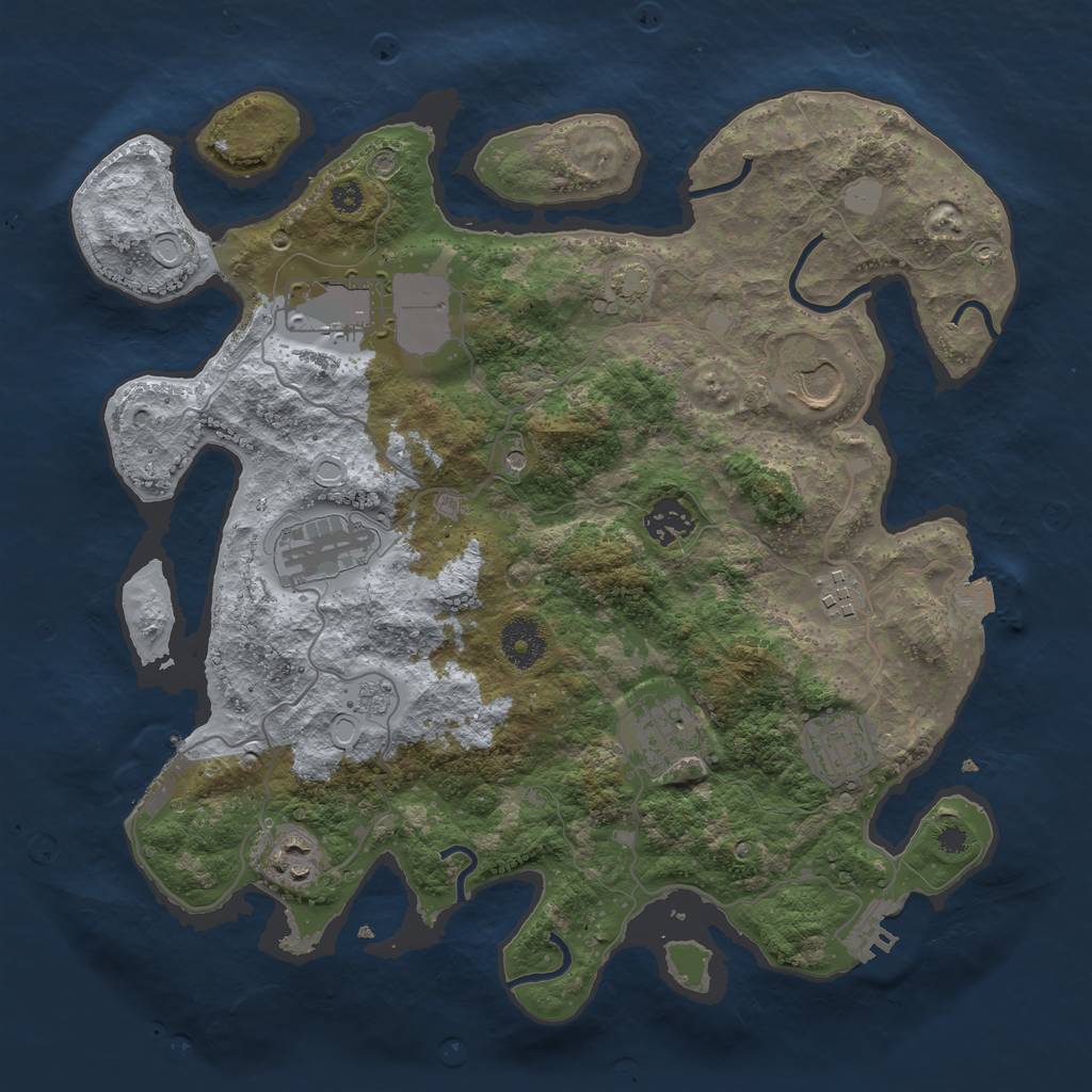Rust Map: Procedural Map, Size: 3500, Seed: 1469779506, 16 Monuments