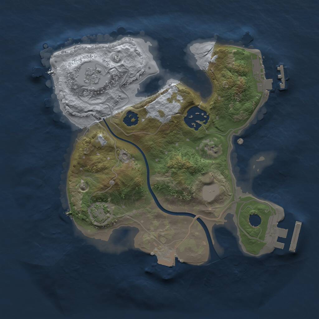 Rust Map: Procedural Map, Size: 2100, Seed: 2098682432, 6 Monuments