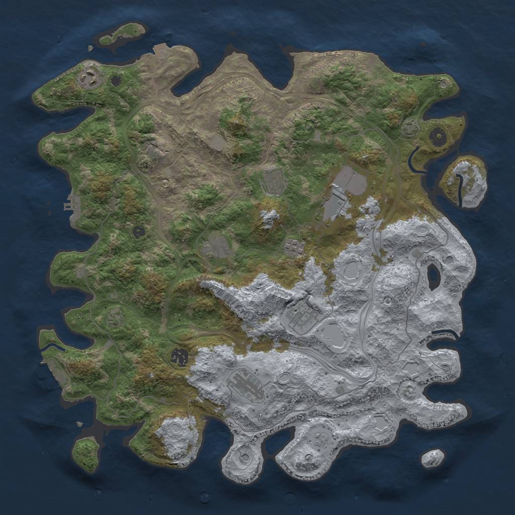 Rust Map: Procedural Map, Size: 4250, Seed: 1211799547, 16 Monuments