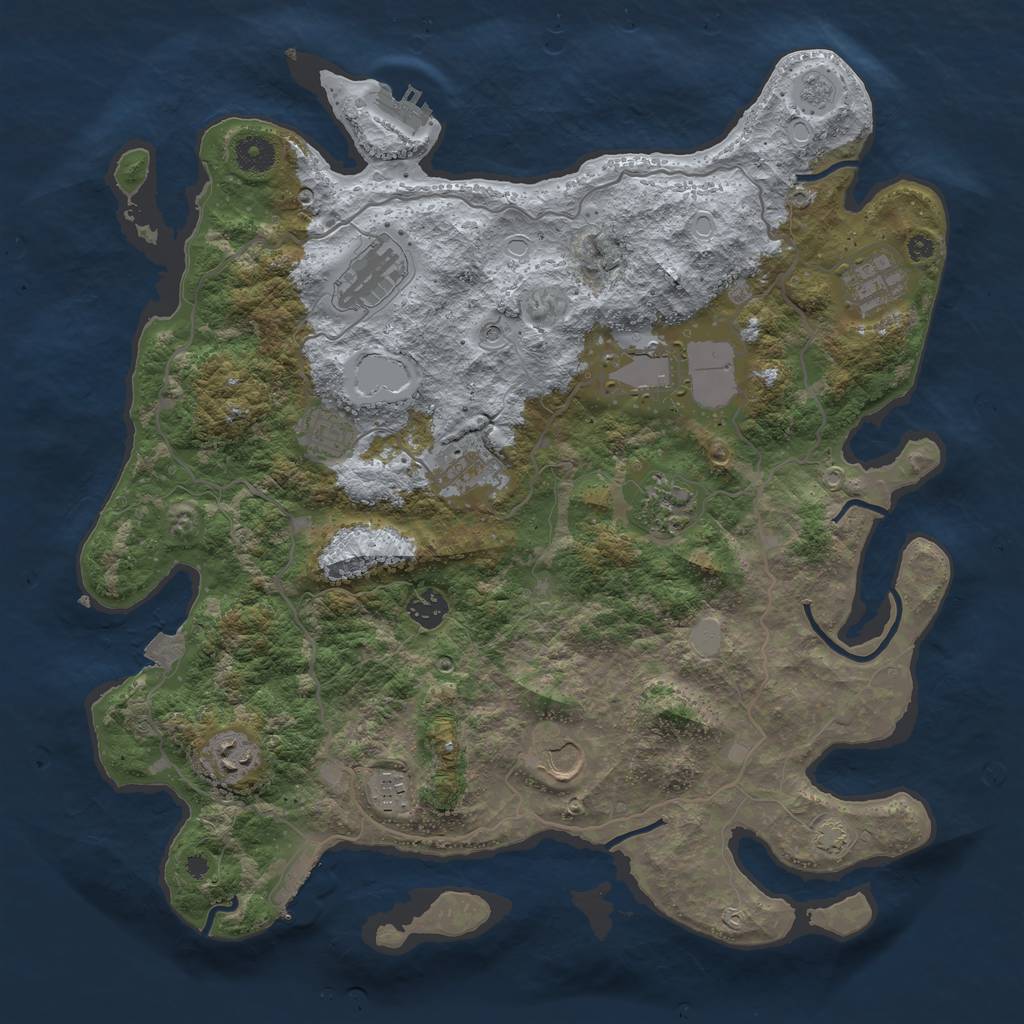Rust Map: Procedural Map, Size: 4000, Seed: 4470, 18 Monuments