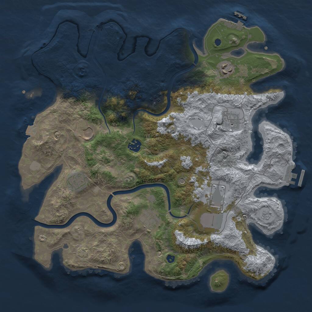 Rust Map: Procedural Map, Size: 3700, Seed: 1682683723, 14 Monuments