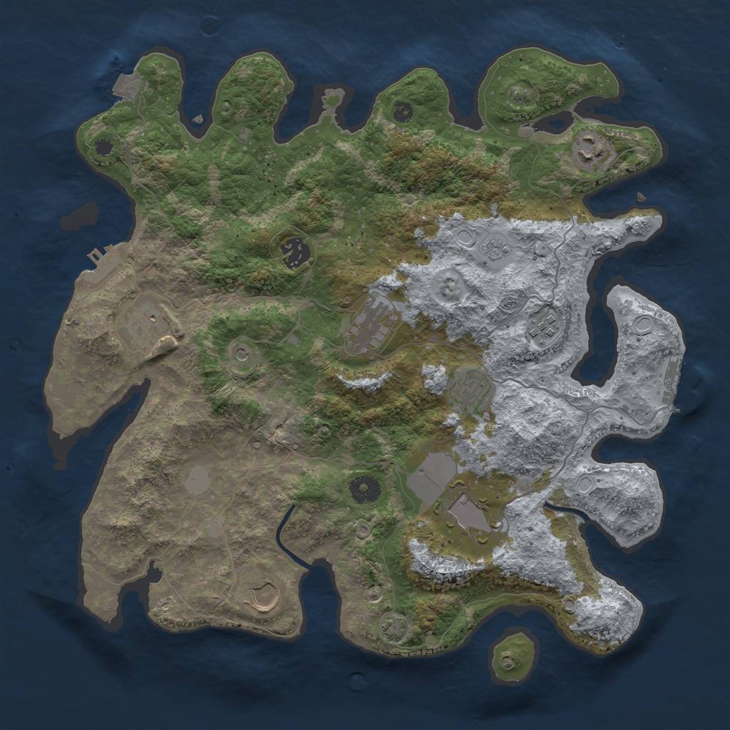 Rust Map: Procedural Map, Size: 3700, Seed: 1682683723, 16 Monuments