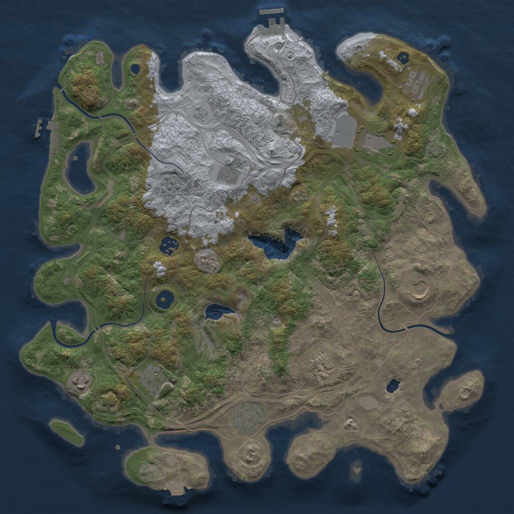 Rust Map: Procedural Map, Size: 4250, Seed: 25265771, 16 Monuments