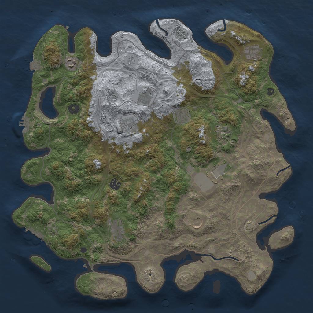Rust Map: Procedural Map, Size: 4250, Seed: 25265771, 19 Monuments