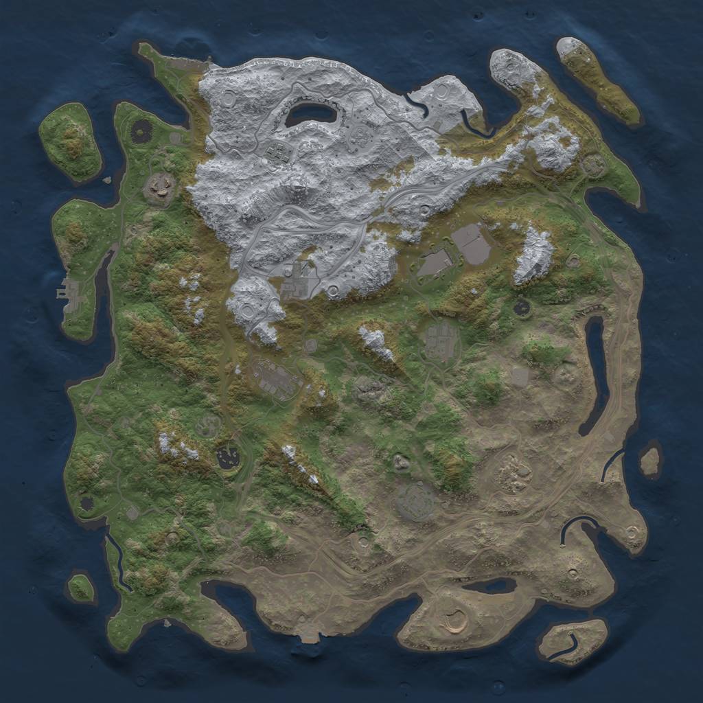 Rust Map: Procedural Map, Size: 4500, Seed: 67382, 18 Monuments