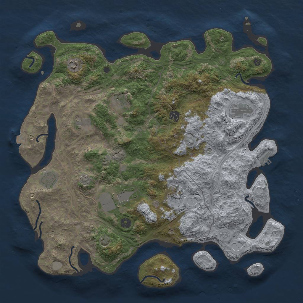 Rust Map: Procedural Map, Size: 4250, Seed: 286846726, 16 Monuments