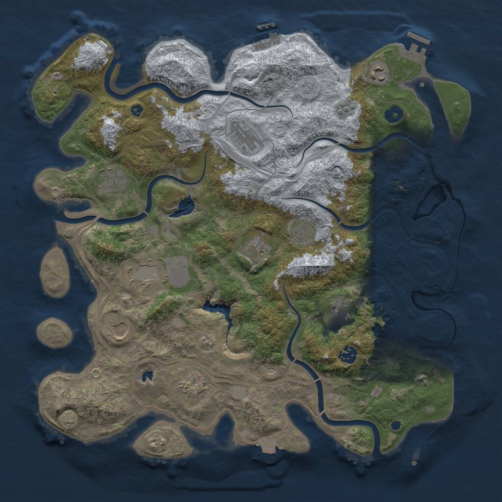 Rust Map: Procedural Map, Size: 4250, Seed: 1894587506, 17 Monuments