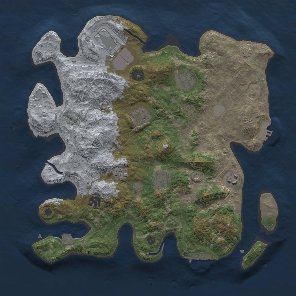 Rust Map: Procedural Map, Size: 3500, Seed: 447802862, 15 Monuments