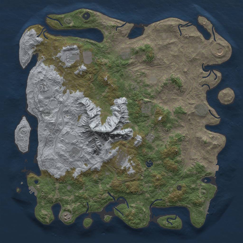 Rust Map: Procedural Map, Size: 5000, Seed: 1051077417, 19 Monuments