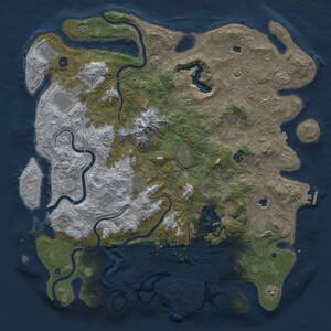 Thumbnail Rust Map: Procedural Map, Size: 5000, Seed: 1051077417, 17 Monuments