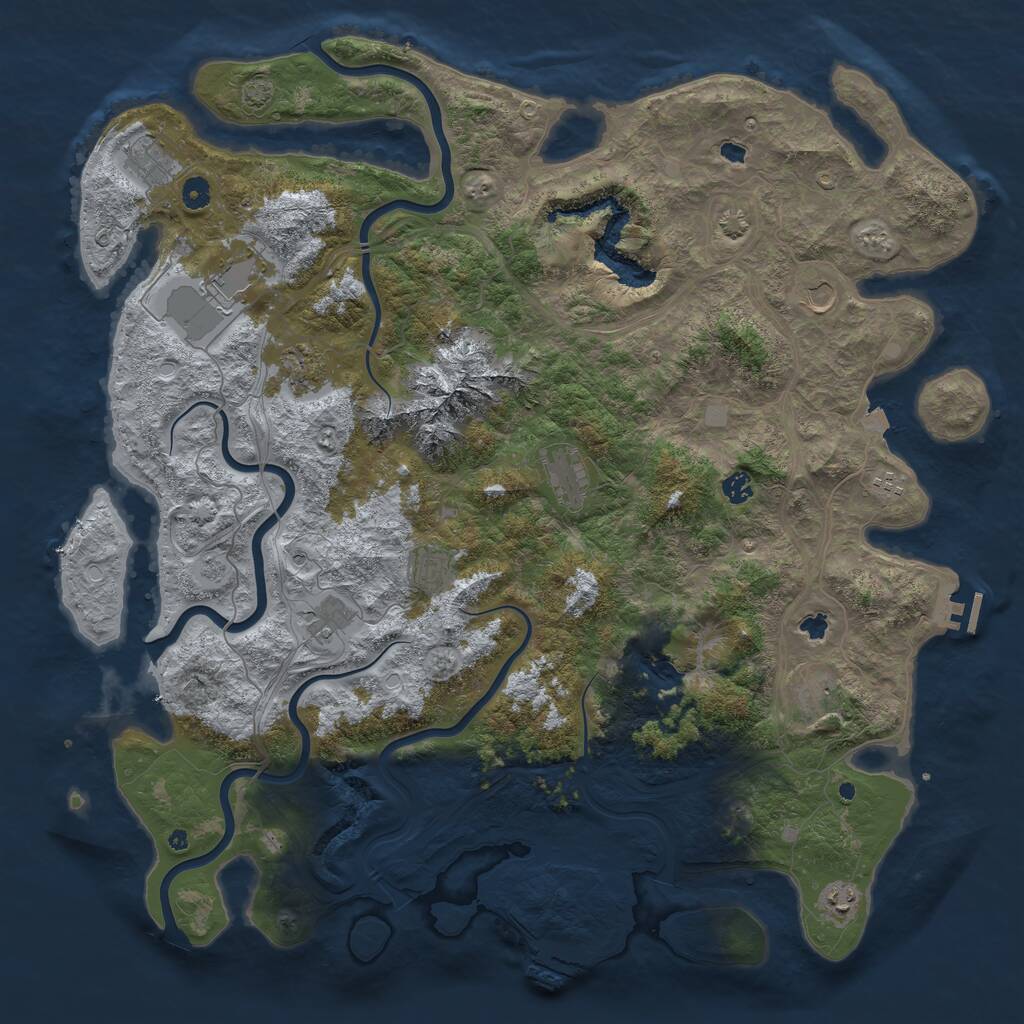 Rust Map: Procedural Map, Size: 5000, Seed: 1051077417, 17 Monuments