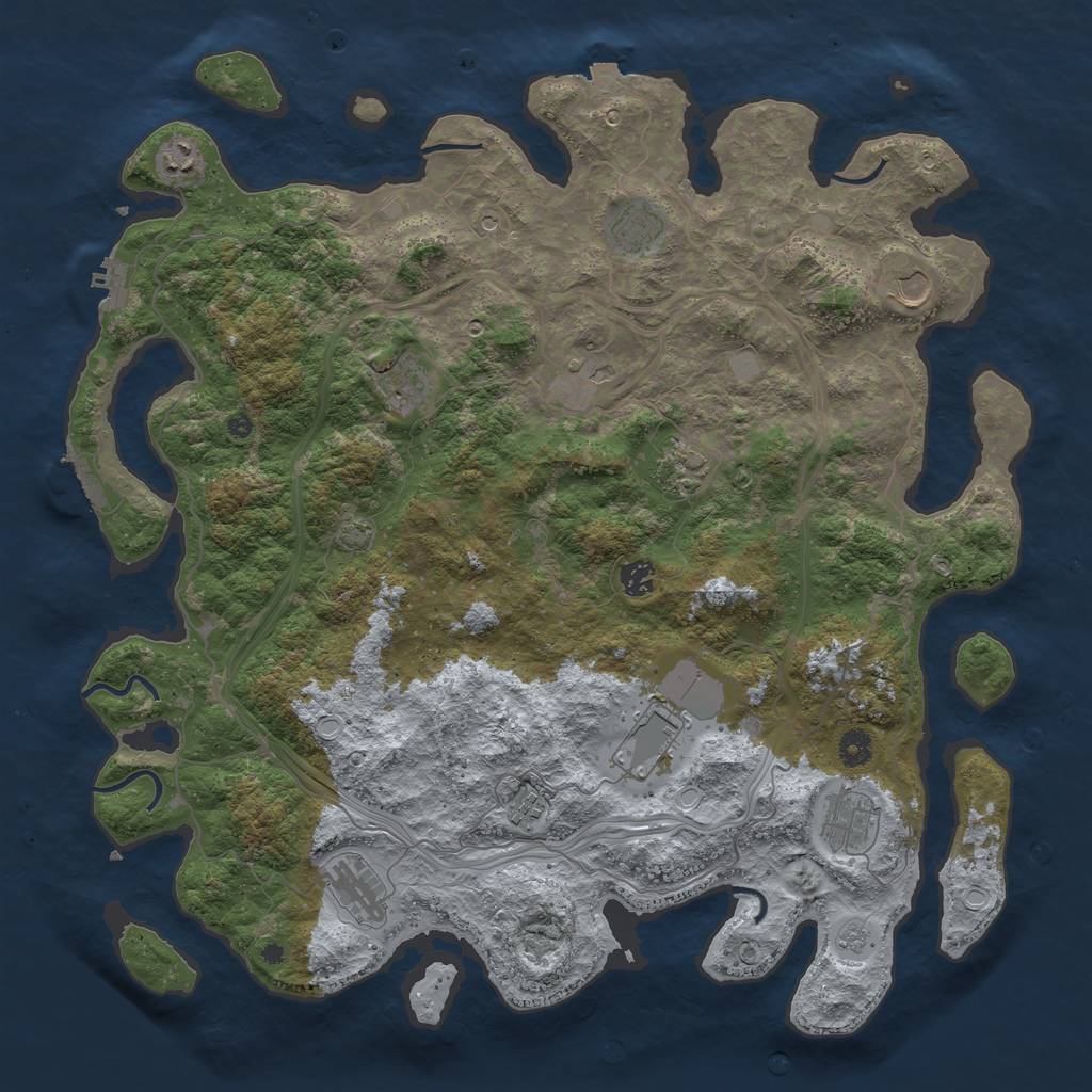 Rust Map: Procedural Map, Size: 4500, Seed: 279744952, 19 Monuments