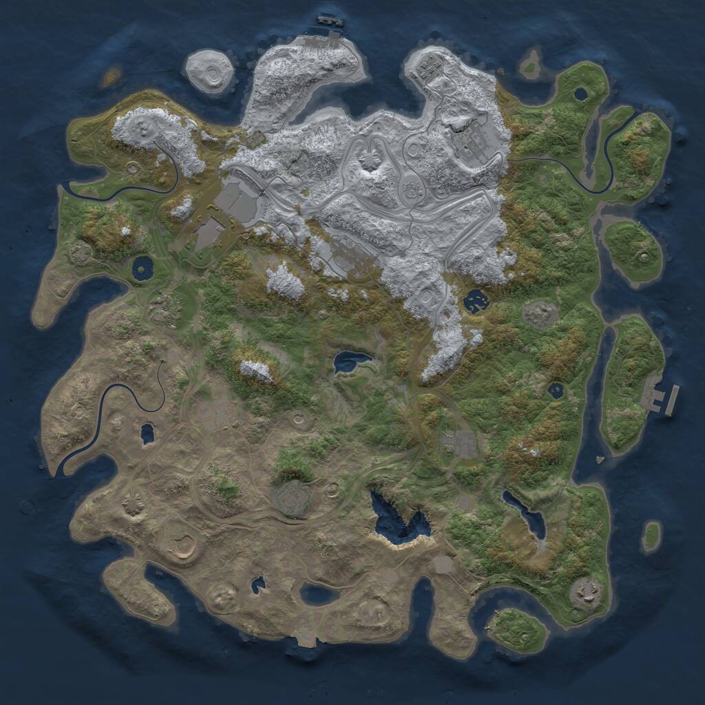 Rust Map: Procedural Map, Size: 4500, Seed: 44456110, 17 Monuments