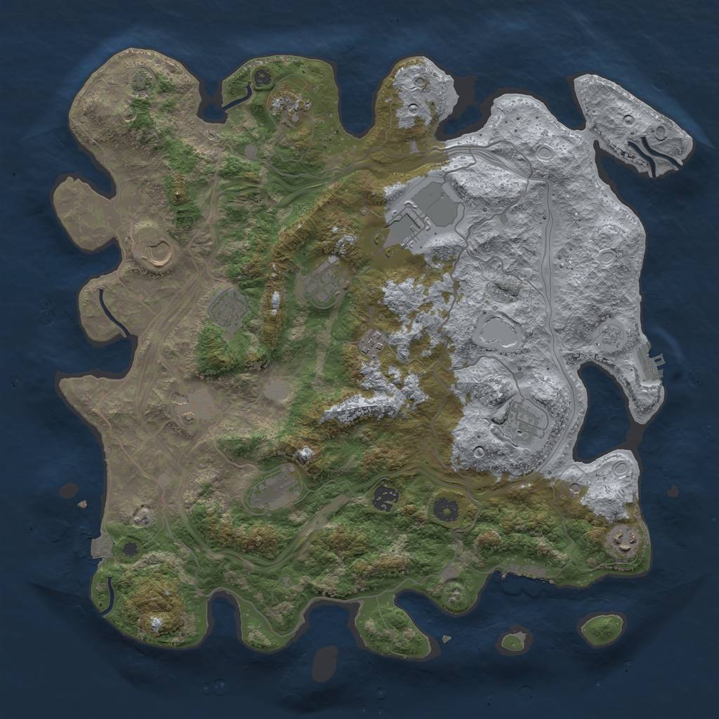 Rust Map: Procedural Map, Size: 4250, Seed: 802080, 19 Monuments
