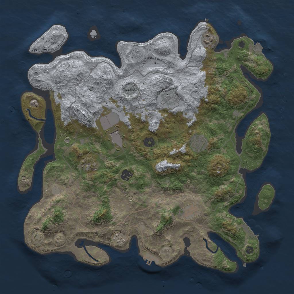 Rust Map: Procedural Map, Size: 4000, Seed: 1286650051, 16 Monuments