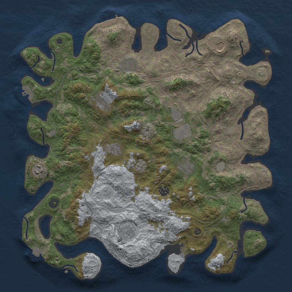 Rust Map: Procedural Map, Size: 4250, Seed: 321643545, 18 Monuments