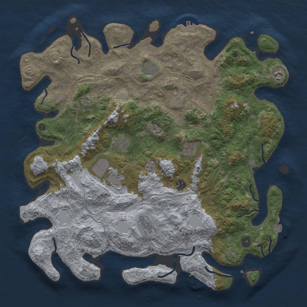 Rust Map: Procedural Map, Size: 4500, Seed: 14987, 18 Monuments
