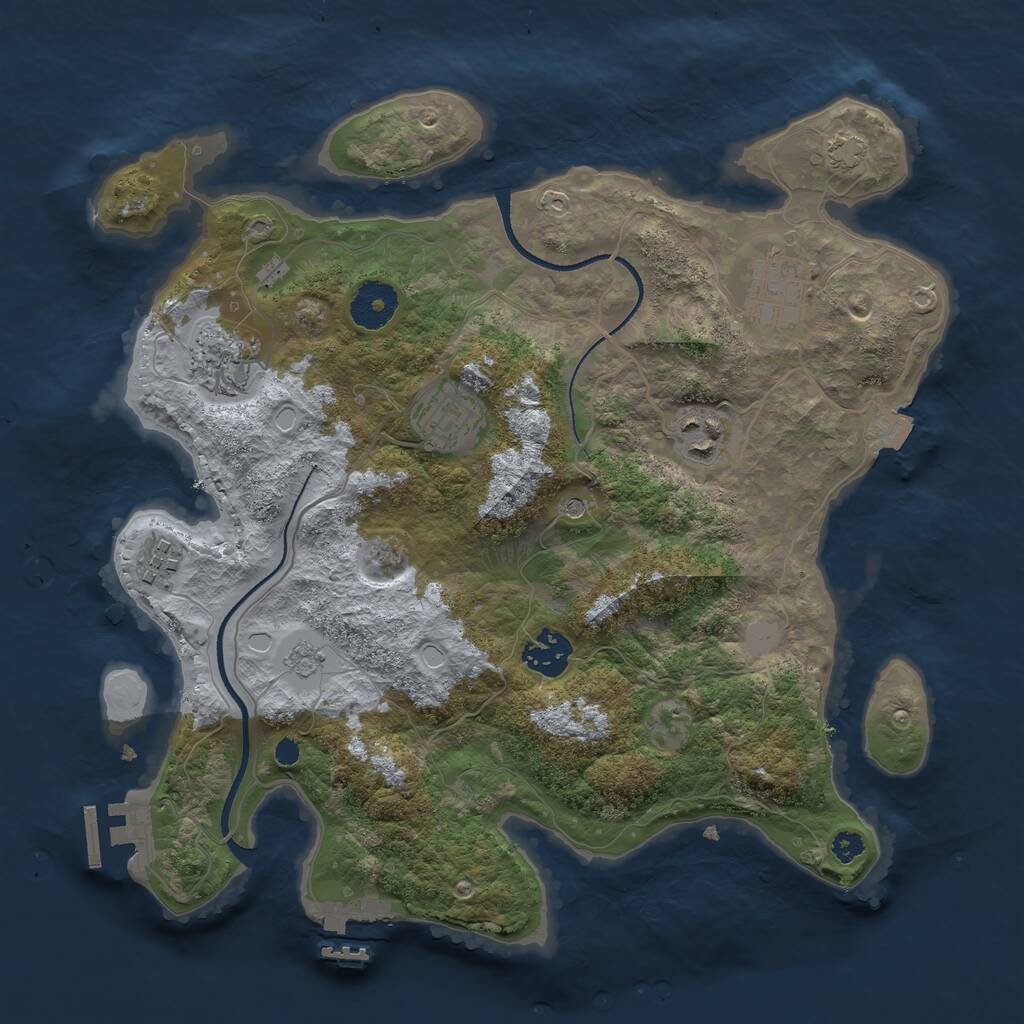 Rust Map: Procedural Map, Size: 3300, Seed: 574823354, 12 Monuments