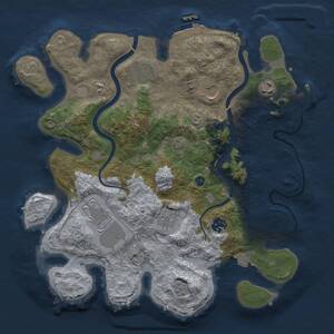 Thumbnail Rust Map: Procedural Map, Size: 3500, Seed: 1716507737, 13 Monuments