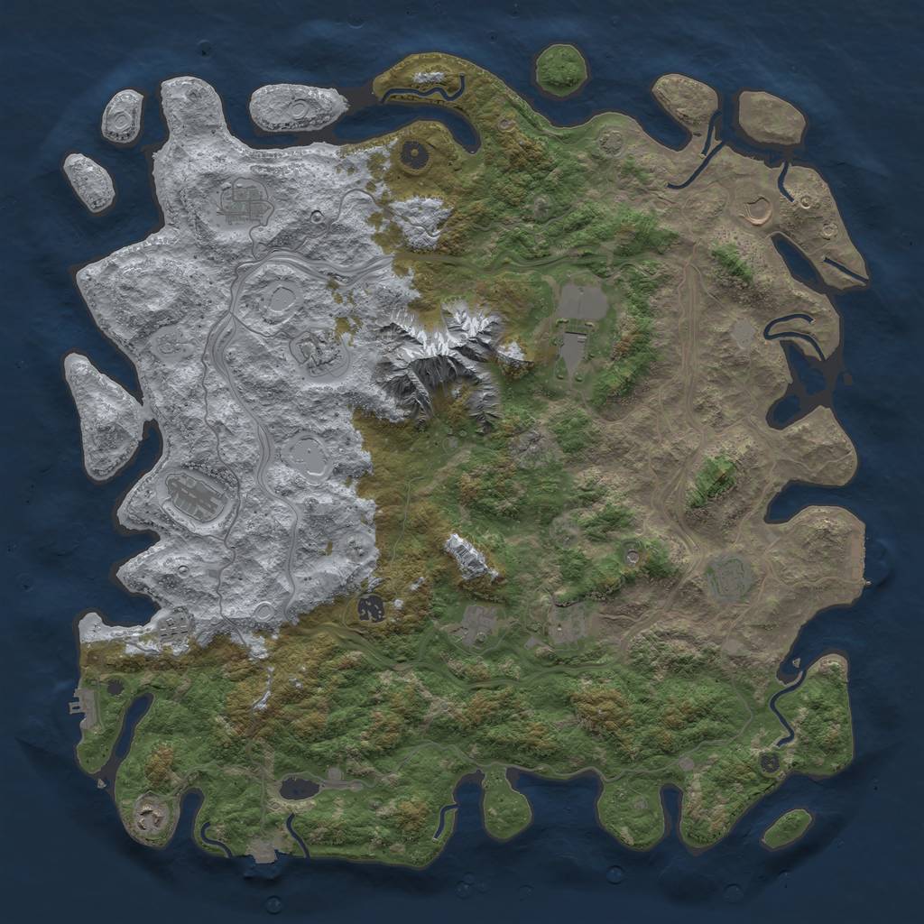 Rust Map: Procedural Map, Size: 5000, Seed: 330985007, 19 Monuments