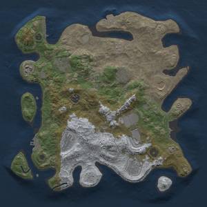 Thumbnail Rust Map: Procedural Map, Size: 3500, Seed: 1890776162, 17 Monuments