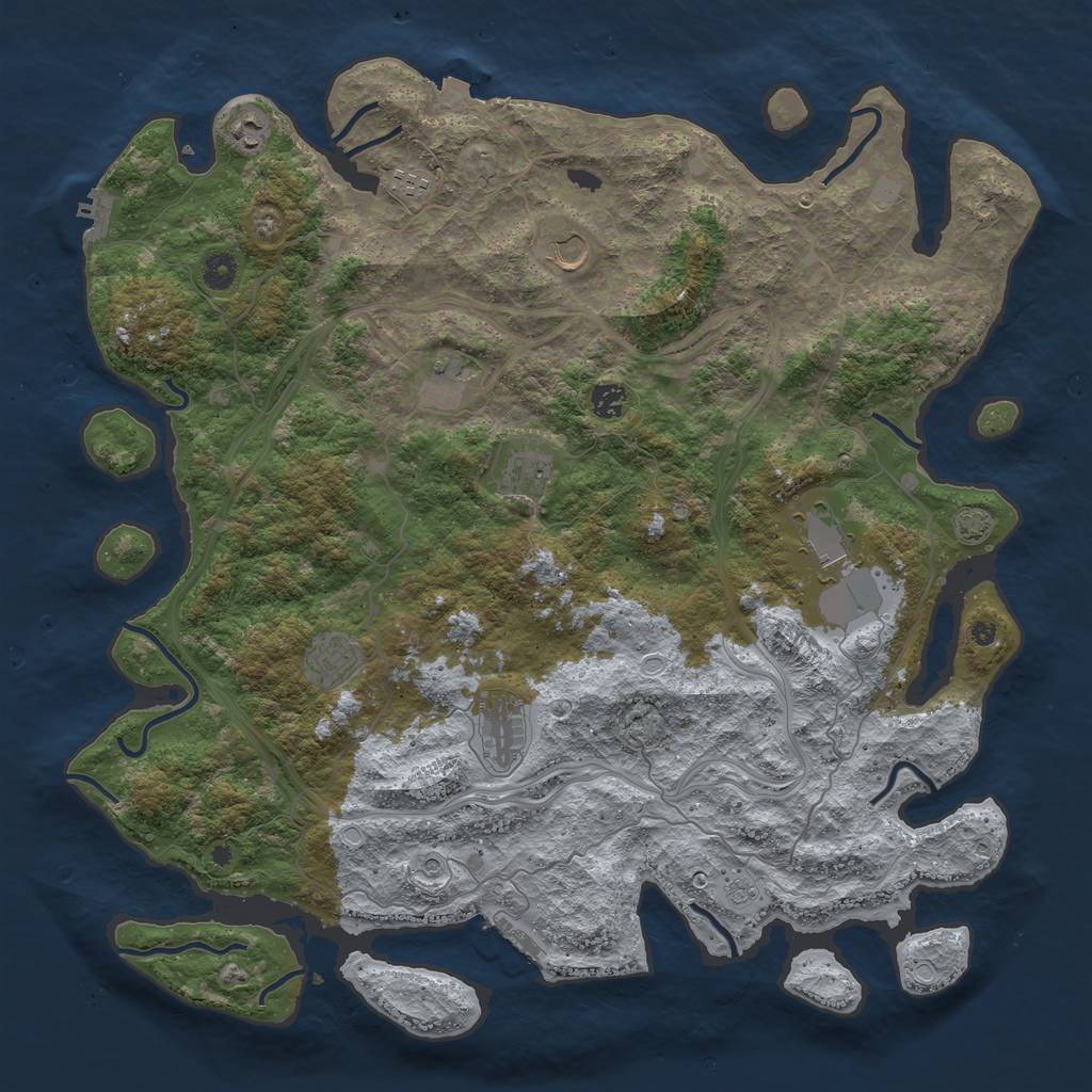 Rust Map: Procedural Map, Size: 4585, Seed: 356973429, 17 Monuments