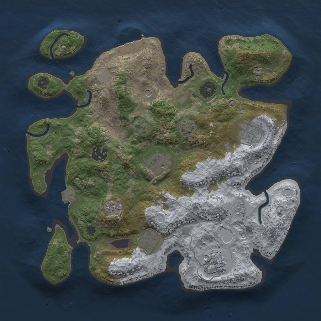 Rust Map: Procedural Map, Size: 3000, Seed: 952245218, 13 Monuments