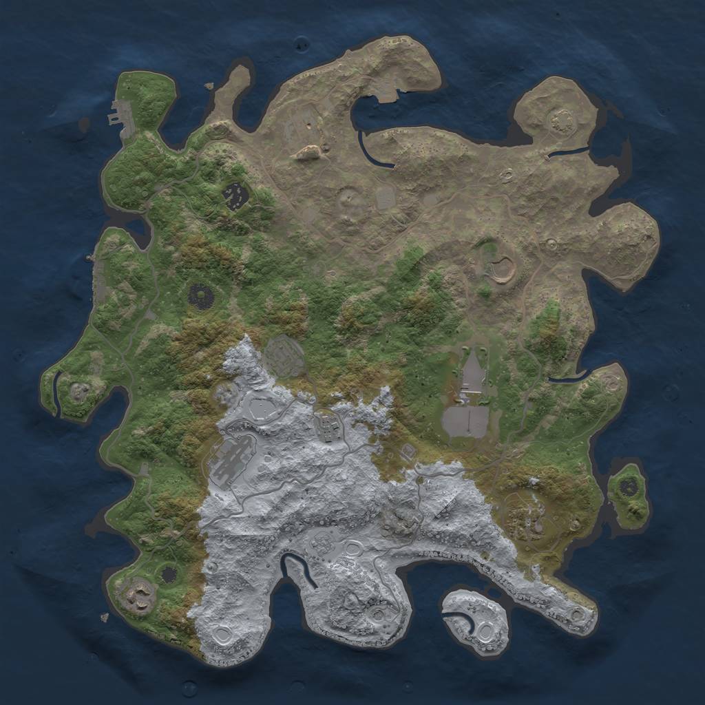 Rust Map: Procedural Map, Size: 4000, Seed: 5641, 17 Monuments