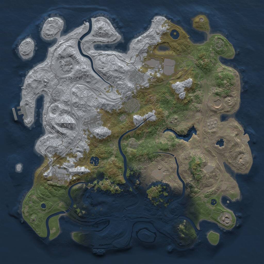 Rust Map: Procedural Map, Size: 4250, Seed: 6051978, 17 Monuments