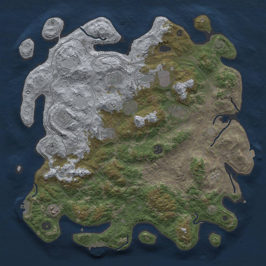 Rust Map: Procedural Map, Size: 4250, Seed: 6051978, 17 Monuments