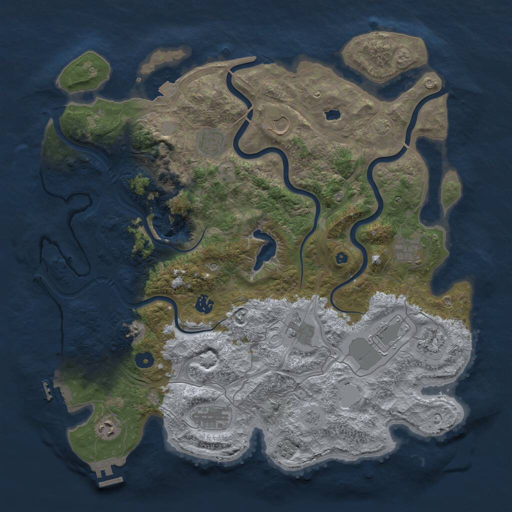 Rust Map: Procedural Map, Size: 4250, Seed: 994340423, 16 Monuments